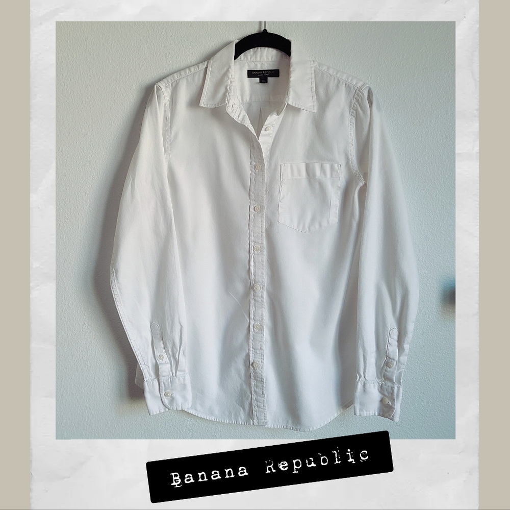 Banana Republic Dillon Shirt, Long Sleeve, XS, White